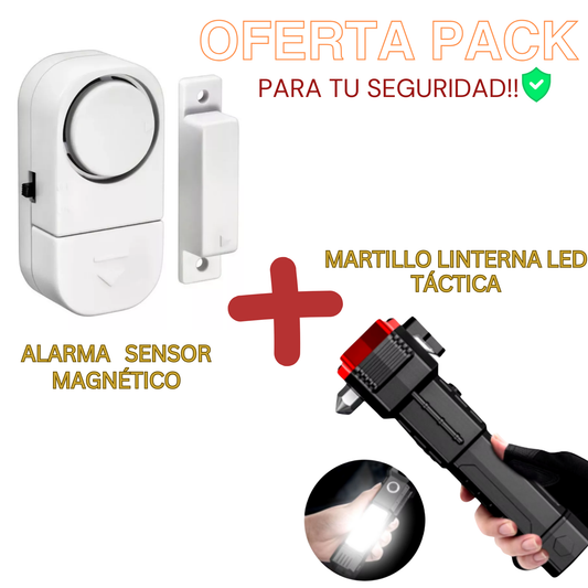 Sensor Alarma + Martillo Linterna LED