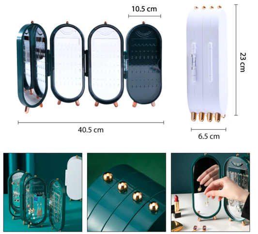 JOYERO ORGANIZADOR PLEGABLE CON ESPEJO