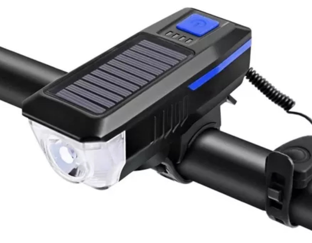 Luz delantera led de bicicleta solar